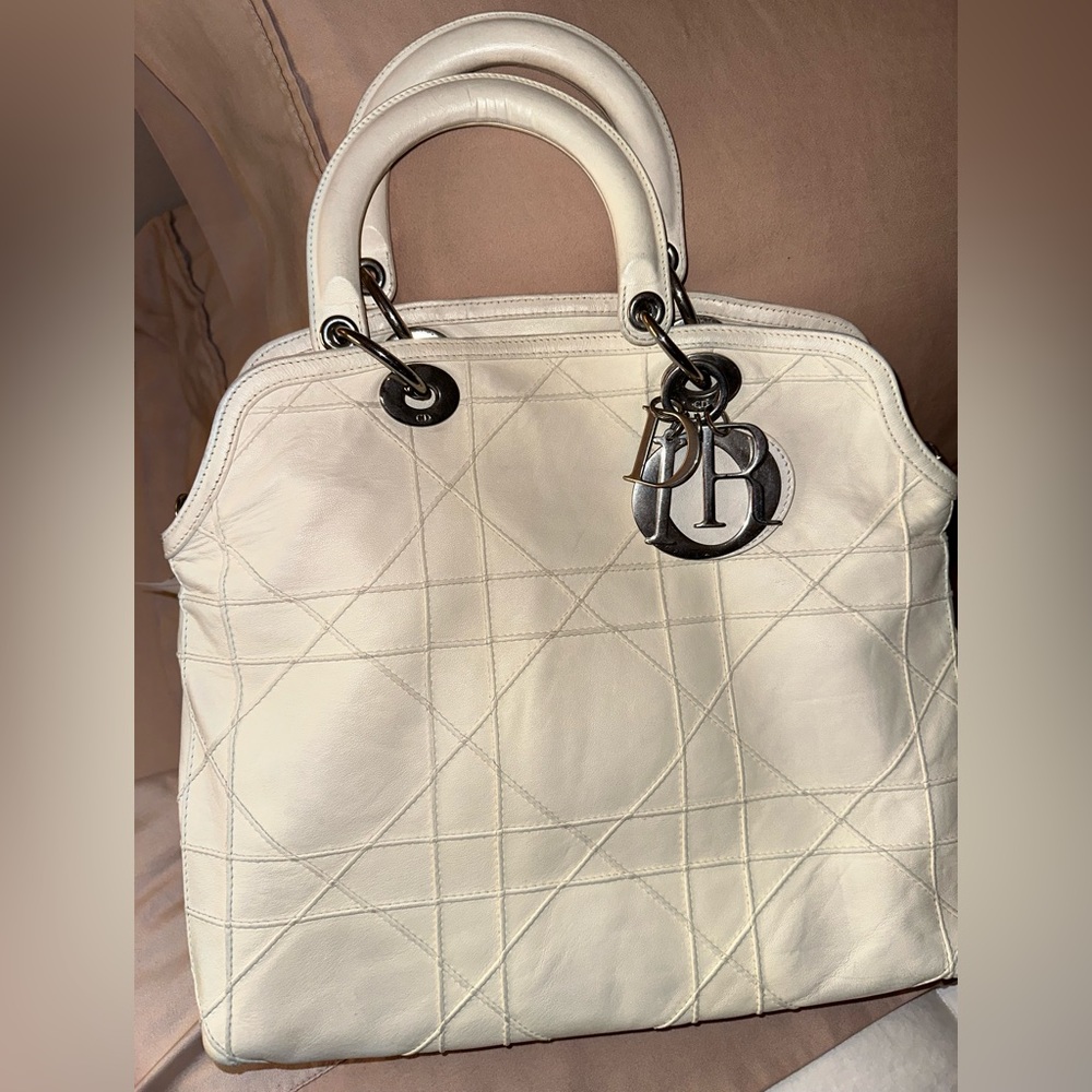 Lady Dior White 🤍✨🤍 Large Purse